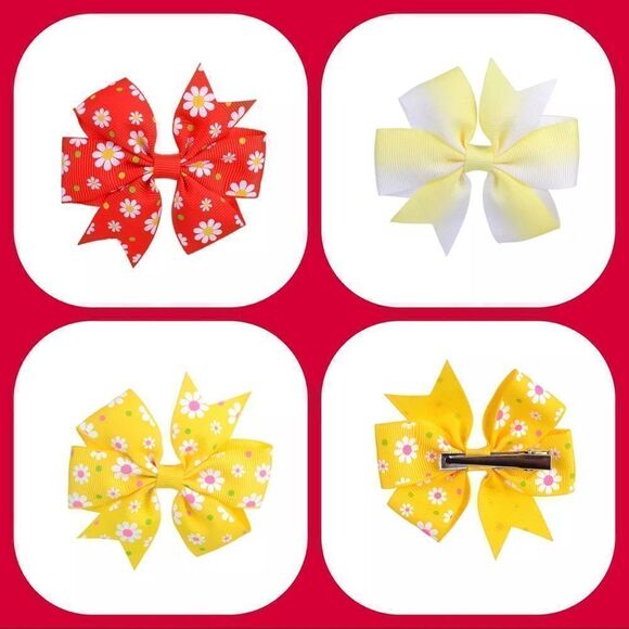 Set of 4 3.2” Grosgrain Bows - Picture 1 of 5